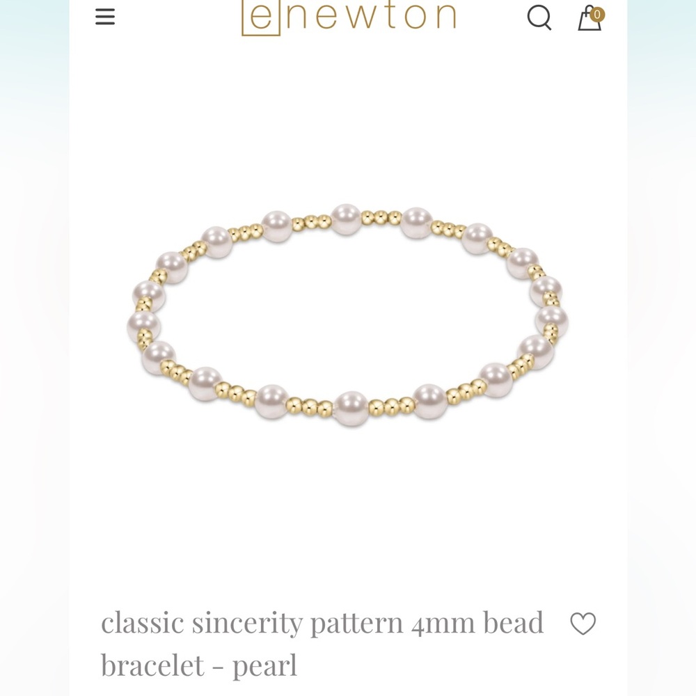 Enewton classic sincerity pattern 4mm bead bracelet - pearl
